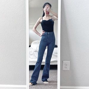 A black velvet cami with boning